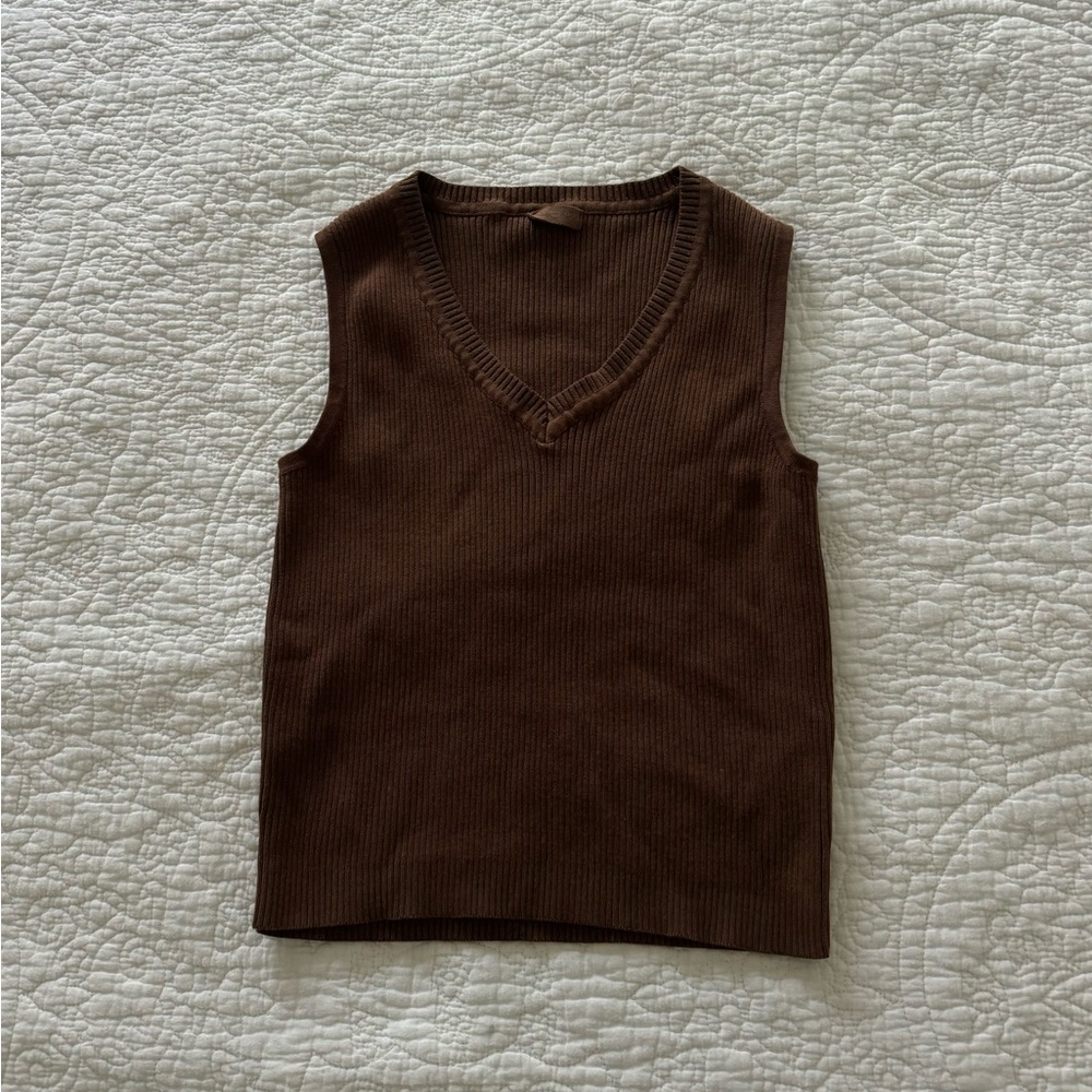 Brandy Melville Brown Sweater Vest